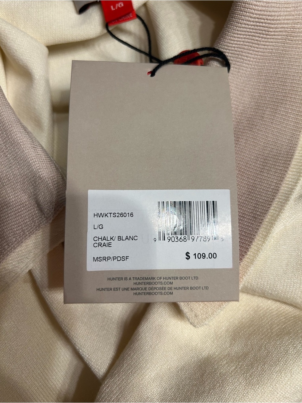 *NWT* Hunter Women’s Contrast Trim Polo Sweater in Cream and Tan, Size Large - Picture 12 of 14